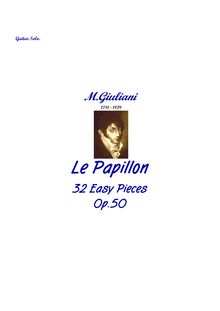 Partition complète, Le Papillon, Op.50, 32 Easy Guitar Pieces, Op.50