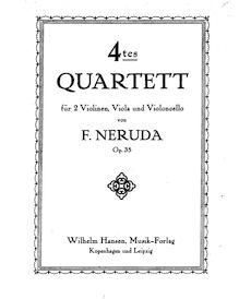 Partition complète, corde quatuor No.4, Op.35, A major, Neruda, Franz