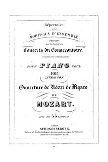 Partition complète, Le nozze di Figaro, The Marriage of Figaro, D major par Wolfgang Amadeus Mozart