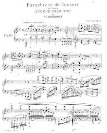 Partition complète, Concert Paraphrase on  Eugene Onegin, Op.81
