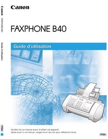 Notice Téléphone et Fax Canon  FAXPHONE B40