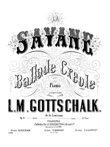 Partition complète (scan), La Savane, Op.3, La Savane - Ballade creole