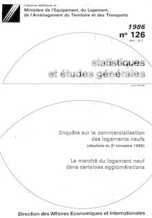 Commercialisation des logements neufs (enquête trimestrielle) ECLN - 1971-1986 - Récapitulatif. : Résultats du 2ème trimestre 1985.