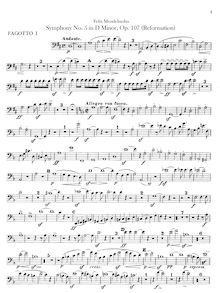 Partition basson 1, 2, contrebasson / Serpent (Tuba), Symphony No.5 en D minor