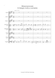 Partition , Adagio cantabile, Serenade pour vent Section, Serenade for 8 Wind Instruments