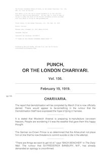 Punch, or the London Charivari, Volume 156, February 19, 1919