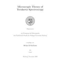 Microscopic theory of terahertz spectroscopy [Elektronische Ressource] / vorgelegt von Brian O Sullivan