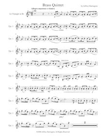 Partition trompette 1, Brass quintette, Harrington, Jeffrey Michael