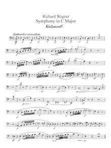 Partition violoncelles, Symphony en C, WWV 29, C Major, Wagner, Richard