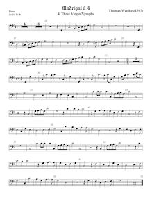 Partition viole de basse, First set of madrigaux, Weelkes, Thomas par Thomas Weelkes