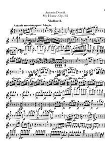 Partition violon I, My Homeland, Domov můj, Dvořák, Antonín