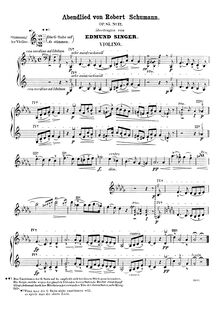 Partition de violon (monochrome), 12 Klavierstücke für kleine und große Kinder, Op.85