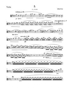 Partition de viole de gambe, Piano quintette No.2 en E minor par Albin Fries