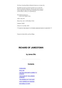 Richard of Jamestown : a Story of the Virginia Colony