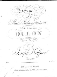 Partition parties complètes, Sérénade pour Flûte, viole de gambe et Guitarre, Op.60