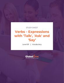 Verbs - Expressions with 'Talk', 'Ask' and 'Say'
