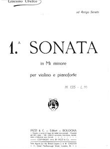 Partition de violon, violon Sonata No.1, E minor, Orefice, Giacomo