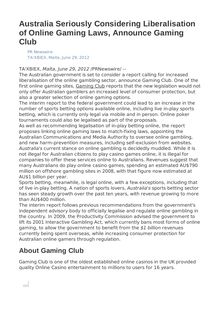 Australia Seriously Considering Liberalisation of Online Gaming Laws, Announce Gaming Club