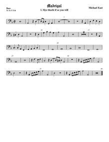 Partition viole de basse, madrigaux, East, Michael par Michael East