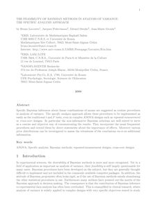 1THE FEASIBILITY OF BAYESIAN METHODS IN ANALYSIS OF VARIANCE: THE SPECIFIC ANALYSIS APPROACH