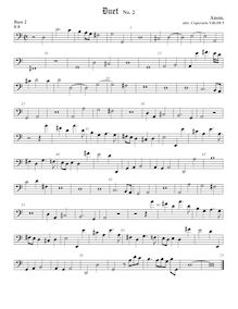 Partition Bass2 viole de gambe, basse clef, duos pour violes de gambe
