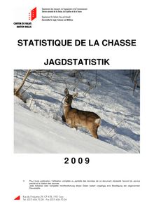 STATISTIQUE DE LA CHASSE JAGDSTATISTIK 2 0 0 9