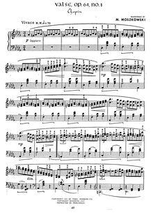 Partition complète (Concert transcription), valses, Chopin, Frédéric