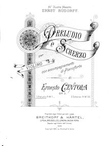 Partition Score et partition de violon, Preludio e Scherzo per violon e pianoforte, Op.3