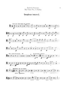 Partition Trombone 1, 2, 3, Tuba, Šárka, A minor, Smetana, Bedřich