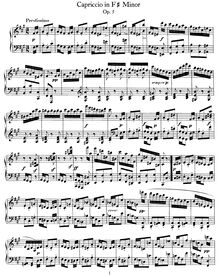 Partition complète, Capriccio en F♯ minor, Op.5, F♯ minor, Mendelssohn, Felix