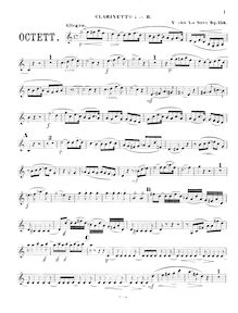 Partition clarinette 1, Octet pour vents, B♭ major, Lachner, Franz Paul