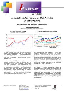Les créations d entreprises en Midi-Pyrénées - 2e trimestre 2008