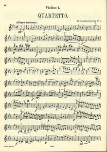 Partition violon 1, corde quatuor No. 10 en E-flat Major, D.87 (Op.125 No.1) par Franz Schubert