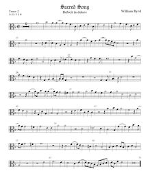Partition ténor viole de gambe 2, alto clef, Cantiones Sacrae I par William Byrd