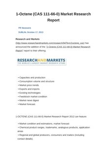 1-Octene (CAS 111-66-0) Market Research Report