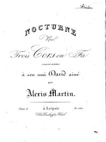Partition parties complètes, Nocturne, Op.8, Nocturne pour Trois Cors en Fa, Op.8