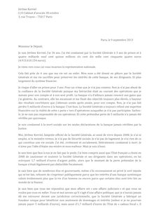 Lettre de Jérôme Kerviel aux parlementaires et membres du gouvernement