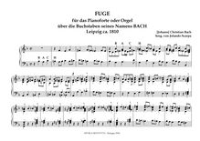 Partition complète, Chromatic Fugue on BACH, Bach, Johann Christian