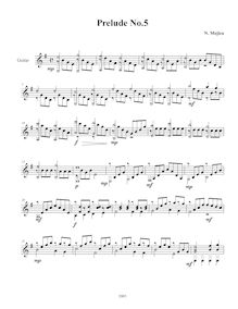 Partition Preludo No.5 en E minor, préludes, Mojica, Natanael