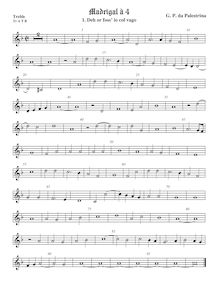 Partition viole de gambe aigue, Madrigali a Quattro Voci, Palestrina, Giovanni Pierluigi da par Giovanni Pierluigi da Palestrina