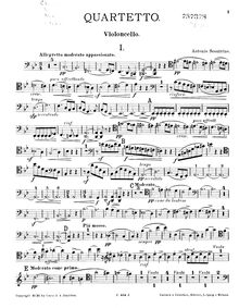 Partition violoncelle, corde quatuor en G Minor, G Minor, Scontrino, Antonio
