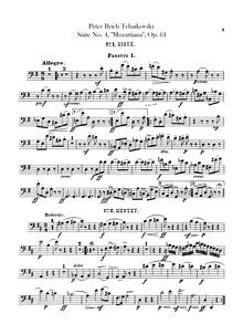 Partition basson 1, 2,  No.4, Mozartiana, Tchaikovsky, Pyotr