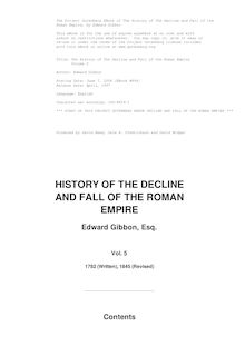History of the Decline and Fall of the Roman Empire — Volume 5