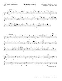 Partition flûte 1, Divertimento, Vanhal, Johann Baptist