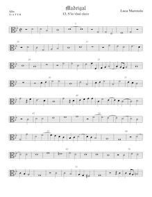 Partition ténor viole de gambe 1, alto clef, madrigaux pour 5 voix par  Luca Marenzio par Luca Marenzio