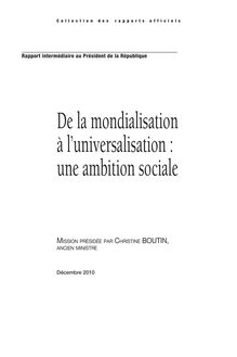 De la mondialisation à l'universalisation : une ambition sociale