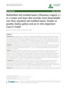 Biofortified red mottled beans (Phaseolus vulgarisL.) in a maize and bean diet provide more bioavailable iron than standard red mottled beans: Studies in poultry (Gallus gallus) and an in vitro digestion/Caco-2 model