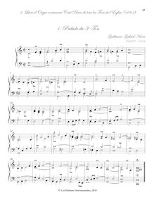 Partition  du 5e Ton, Livre d orgue contenant cent pièces de tous les tons de l Église.