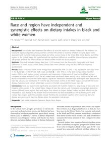 Race and region have independent and synergistic effects on dietary intakes in black and white women