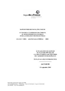 La reconversion des  industries de l armement - CESR Ile-de-France